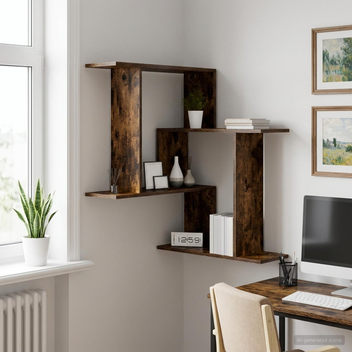 vidaXL Wandplank Wit 67 x 67 x 87 cm Bewerkt hout