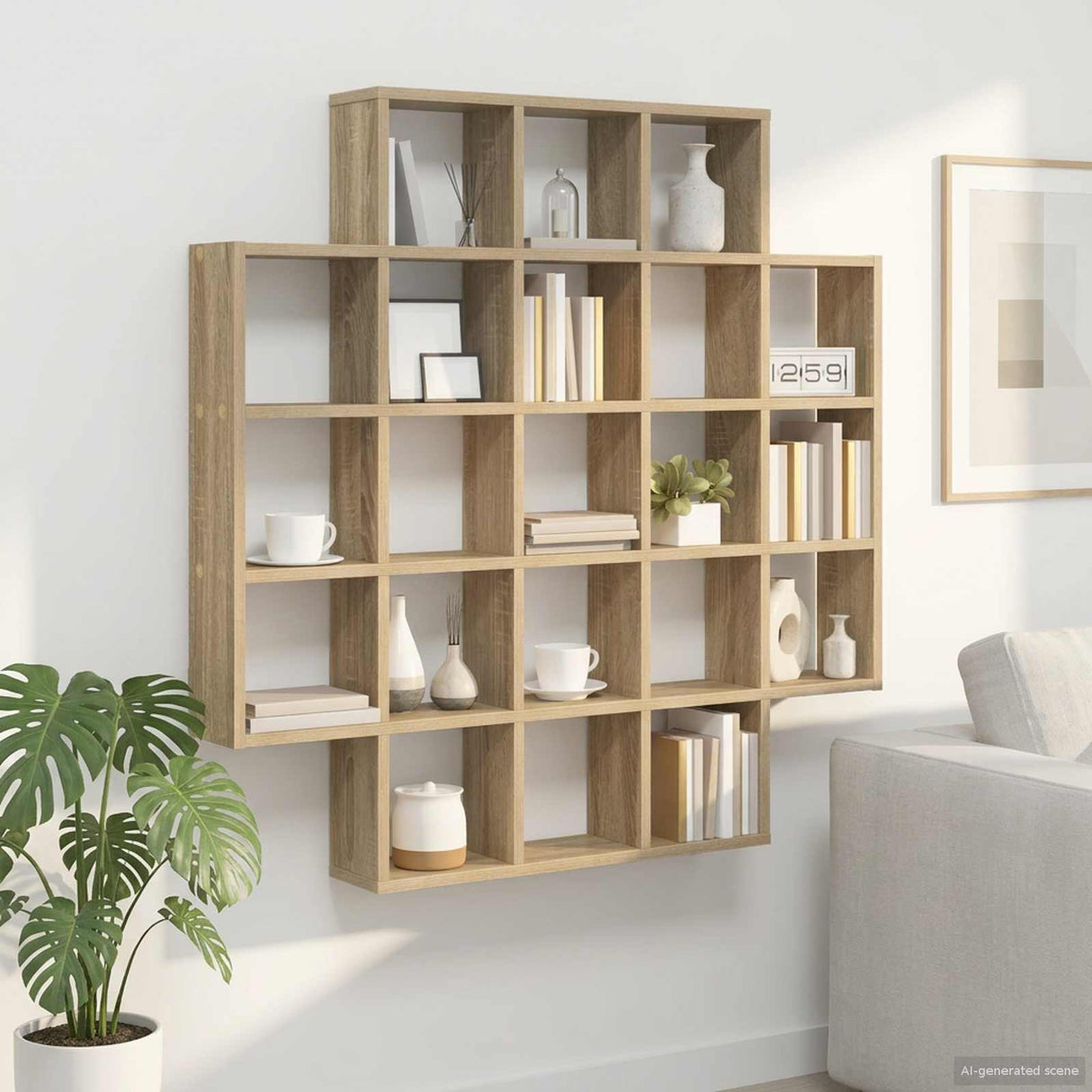 vidaXL Wall Shelf White 100 x 13 x 100 cm Engineered Wood