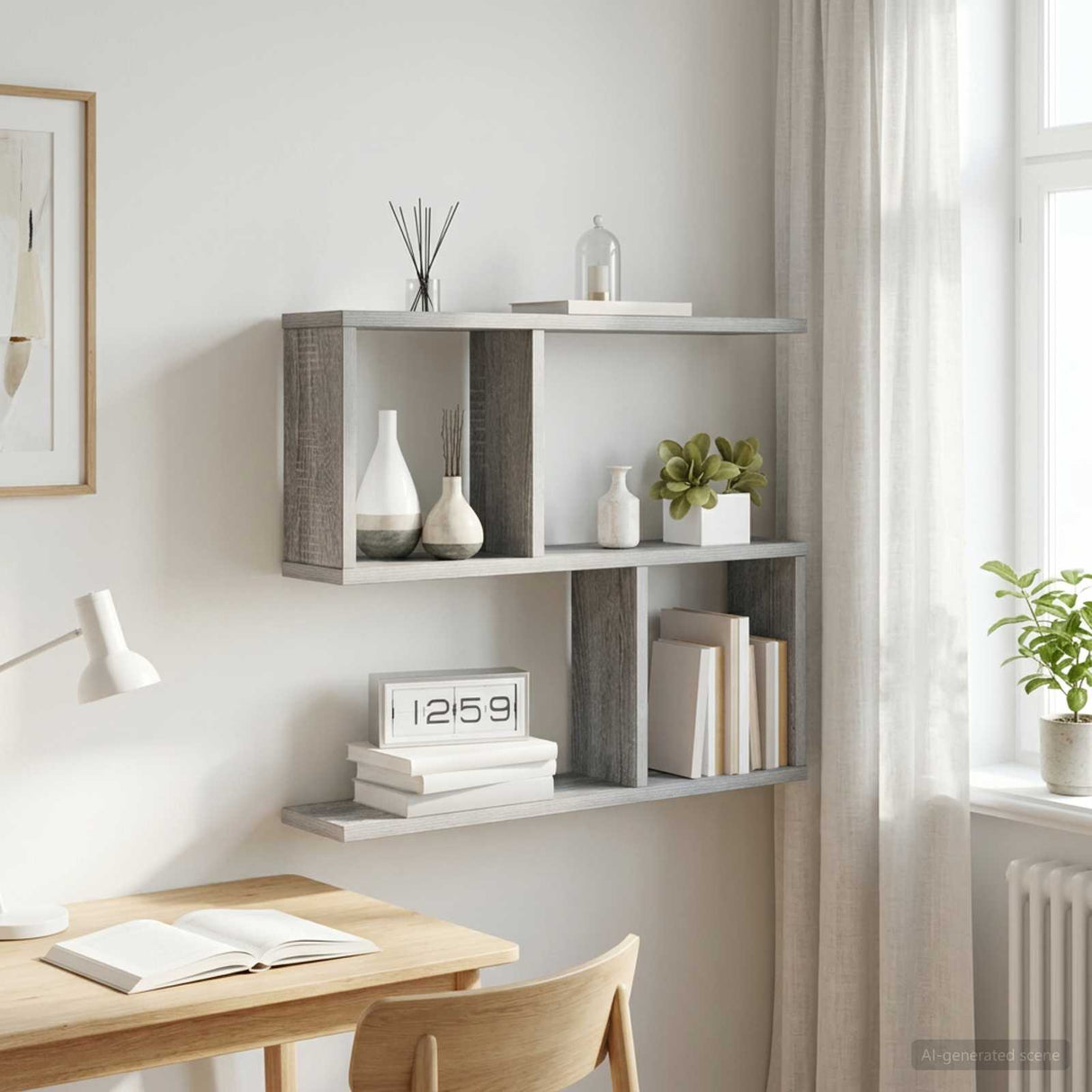 vidaXL Wandplank Wit 60 x 12 x 50,5 cm Bewerkt hout