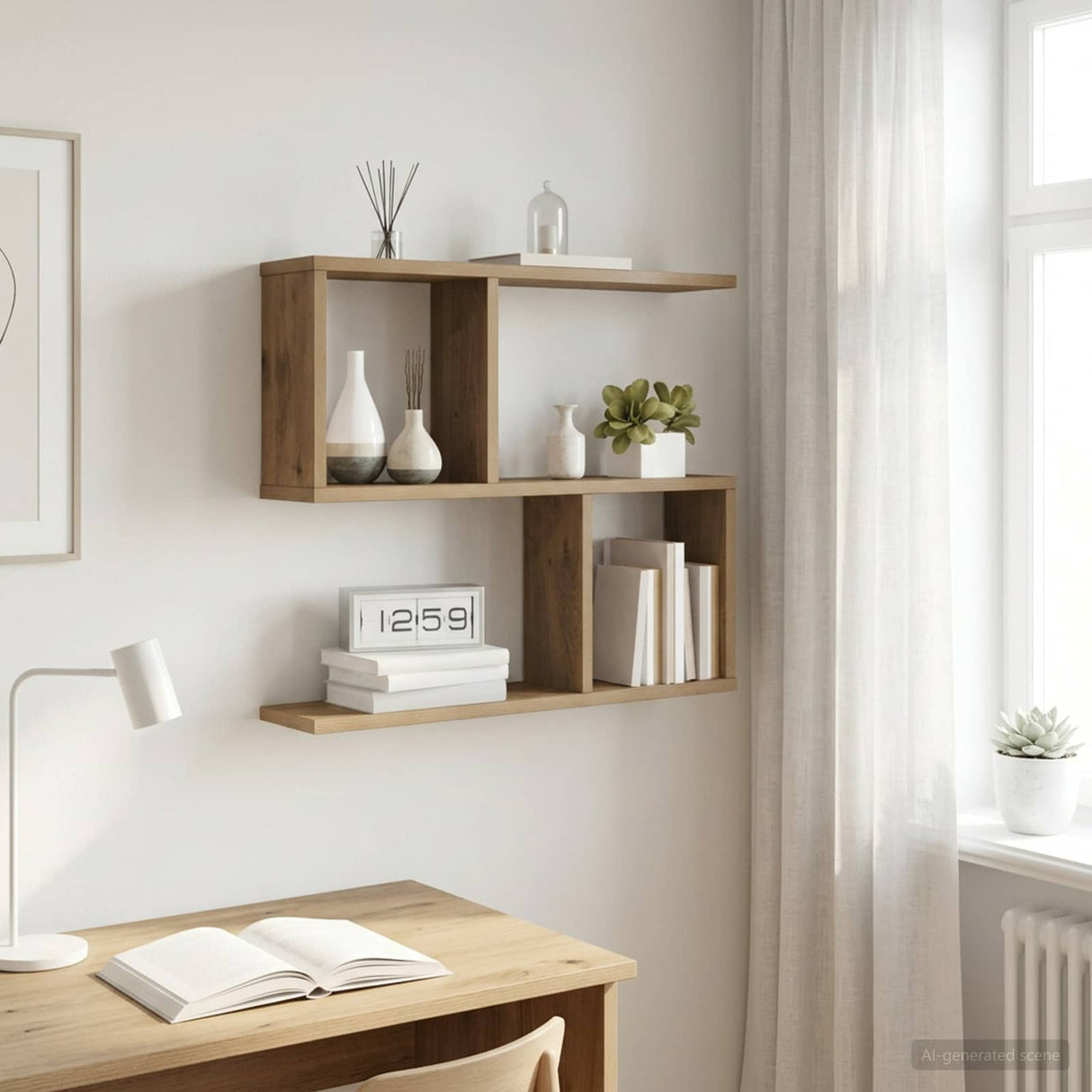 vidaXL Wandplank Wit 60 x 12 x 50,5 cm Bewerkt hout