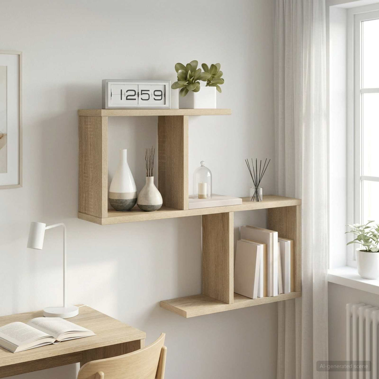 vidaXL Wandplank Wit 60 x 12 x 50,5 cm Bewerkt hout