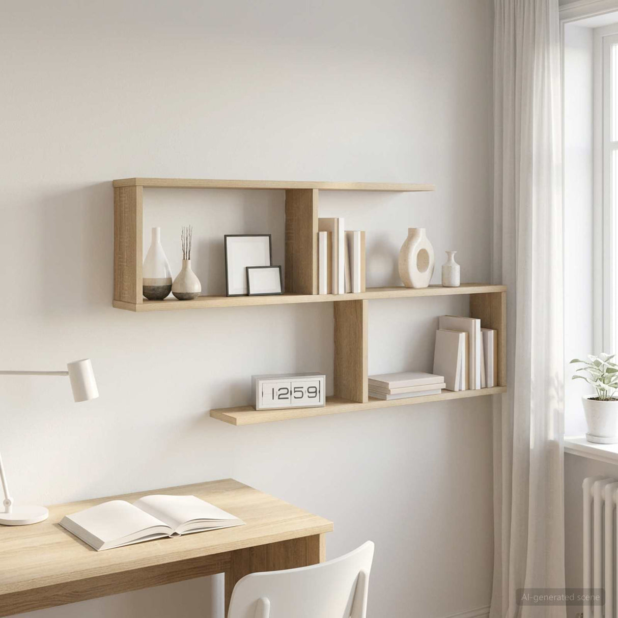 vidaXL Wandplank Wit 60 x 12 x 50,5 cm Bewerkt hout