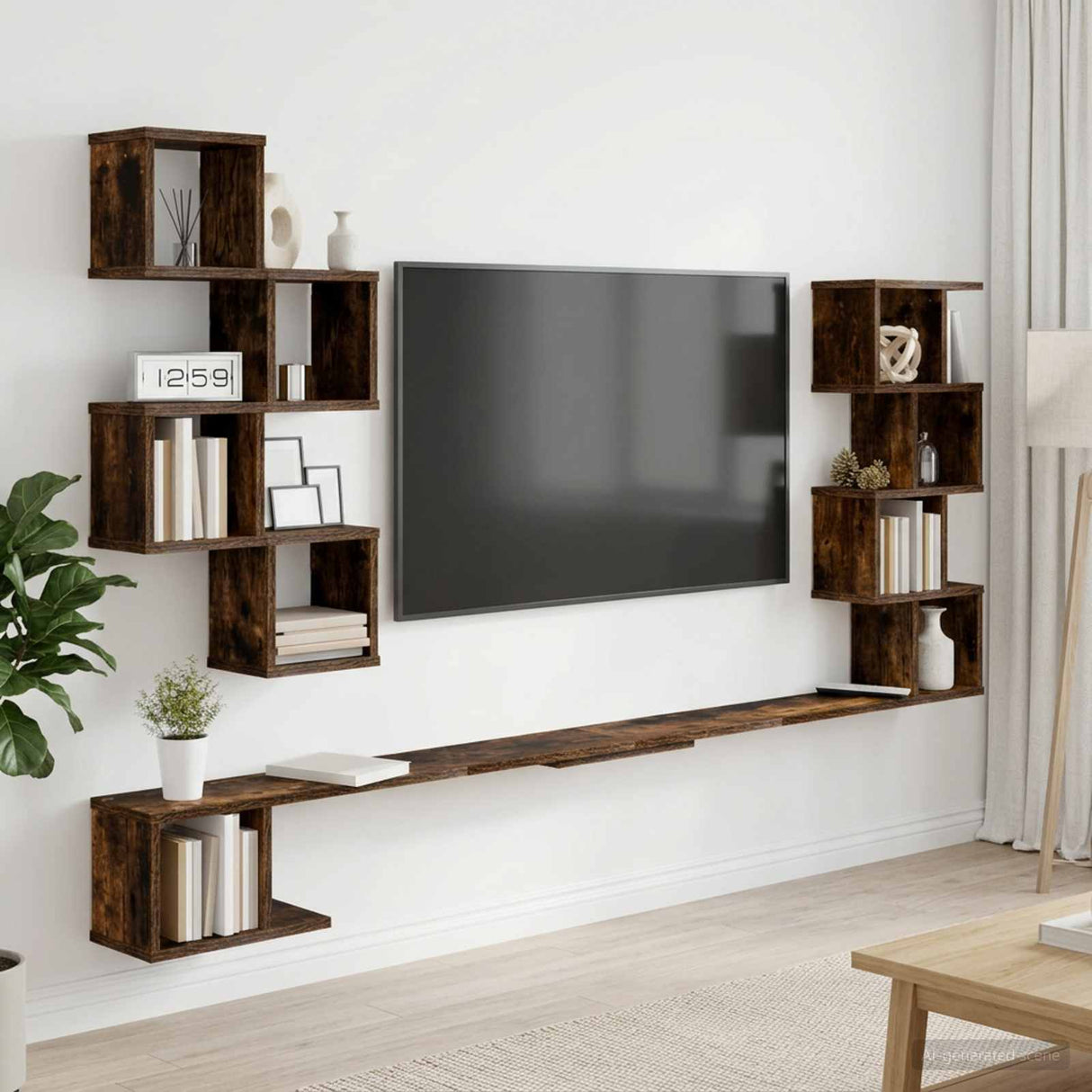 vidaXL Wandgemonteerd TV Rek Wit 180 x 15 x 94 cm Bewerkt hout