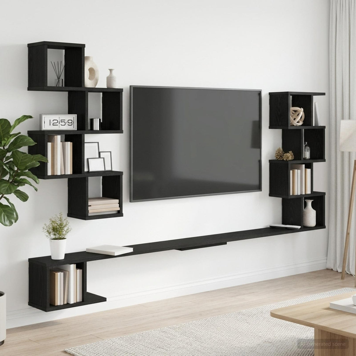 vidaXL Wandgemonteerd TV Rek Wit 180 x 15 x 94 cm Bewerkt hout