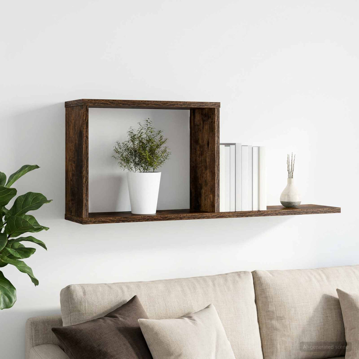 vidaXL Zwevende schappen Wit 80 x 15 x 30 cm Bewerkt hout