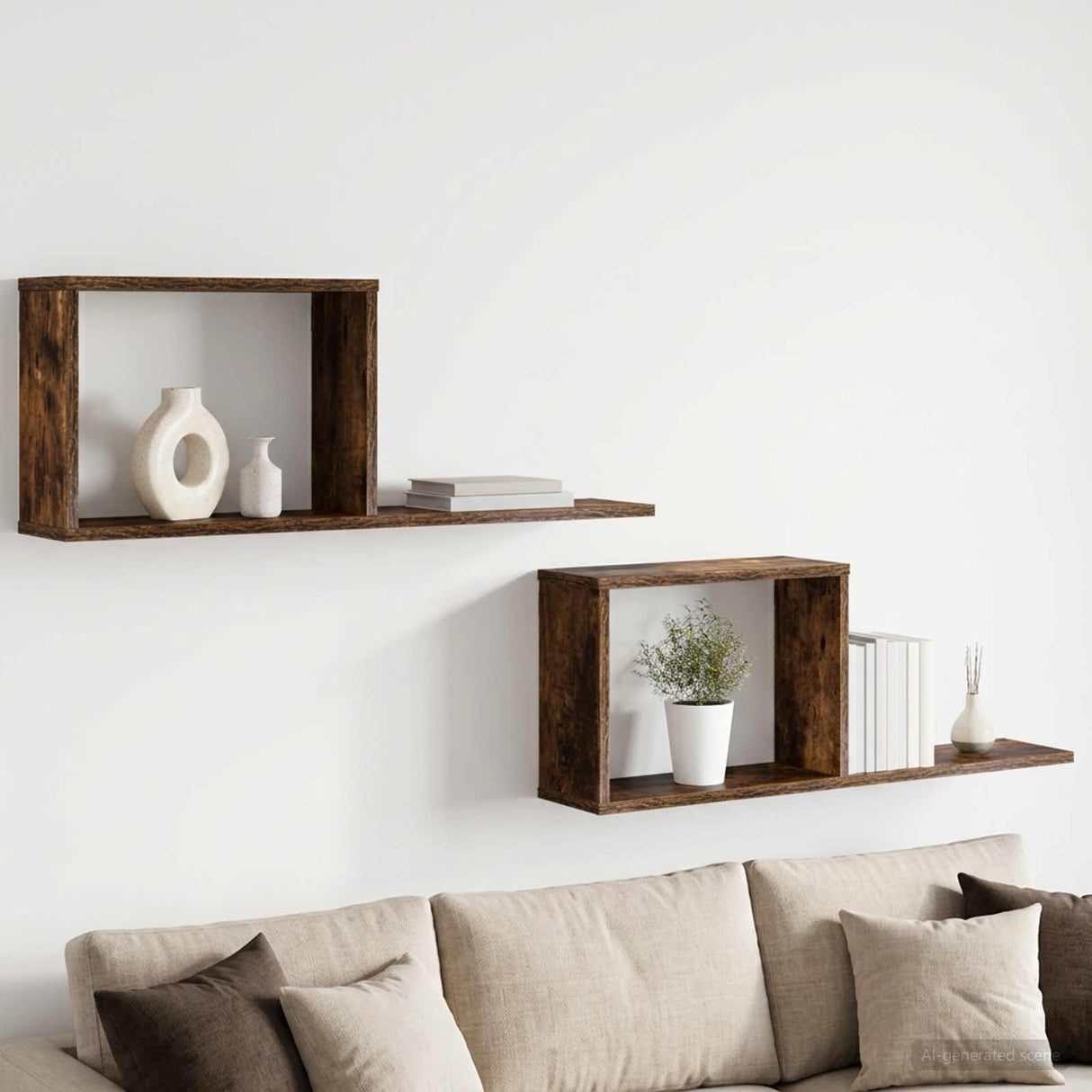 vidaXL Zwevende schappen Wit 80 x 15 x 30 cm Bewerkt hout