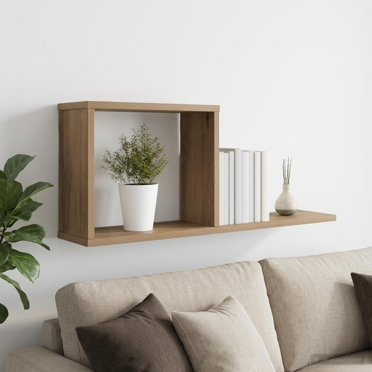 vidaXL Zwevende schappen Wit 80 x 15 x 30 cm Bewerkt hout
