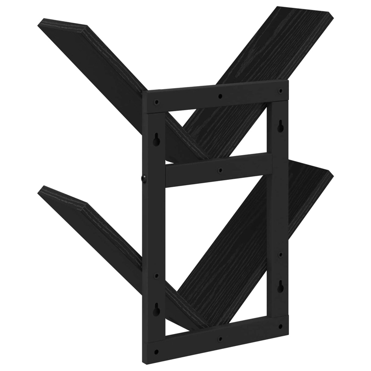 vidaXL Wall-Mounted Shelf Black Oak 43x15x47 cm Engineered Wood