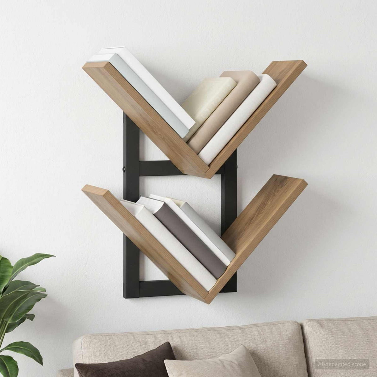 vidaXL Wall-Mounted Shelf Black Oak 43x15x47 cm Engineered Wood