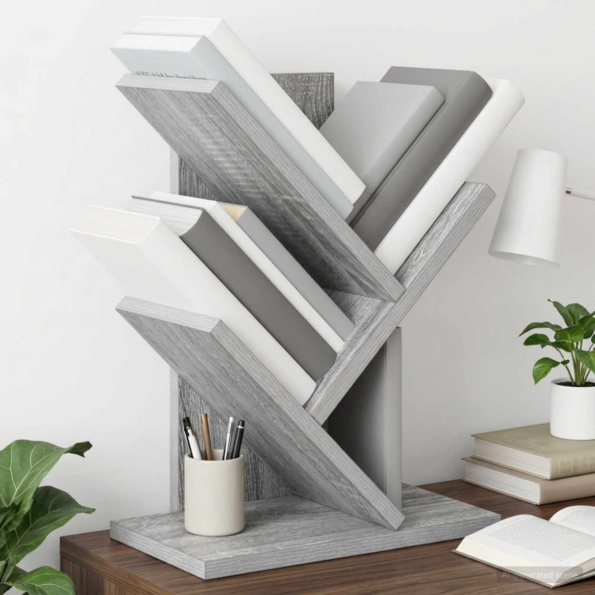 vidaXL Boomboekenplank 3-laags 30 x 18 x 40 cm Bewerkt hout Wit