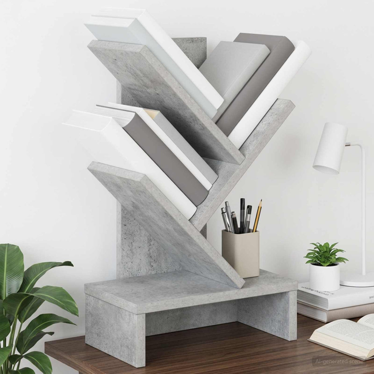 vidaXL Boomboekenplank 3-laags 30 x 18 x 40 cm Bewerkt hout Wit