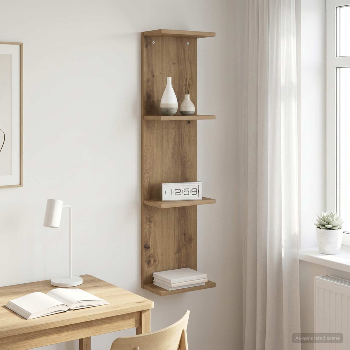 vidaXL Wandplank Wit 25 x 15 x 100 cm Bewerkt hout