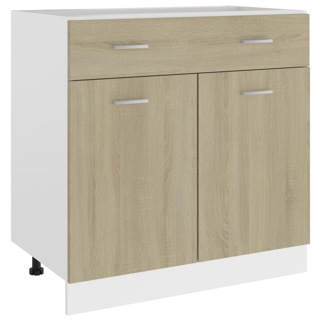 vidaXL Wastafelonderkast 80x46x81,5cm bewerkt hout sonoma eikenkleurig