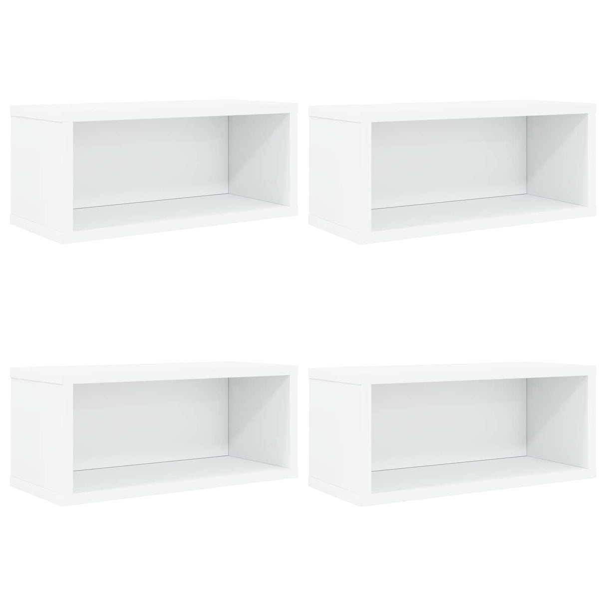 vidaXL CD Opslagrek 2 st Wit 40 x 17 x 17 cm Bewerkt hout