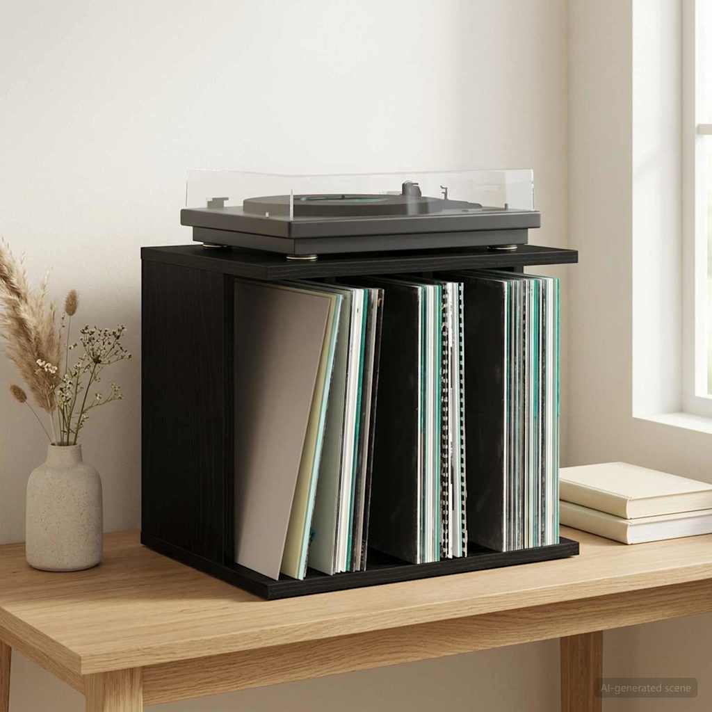 vidaXL Vinyl Platen Opslag Wit 42 x 33 x 36 cm Bewerkt hout