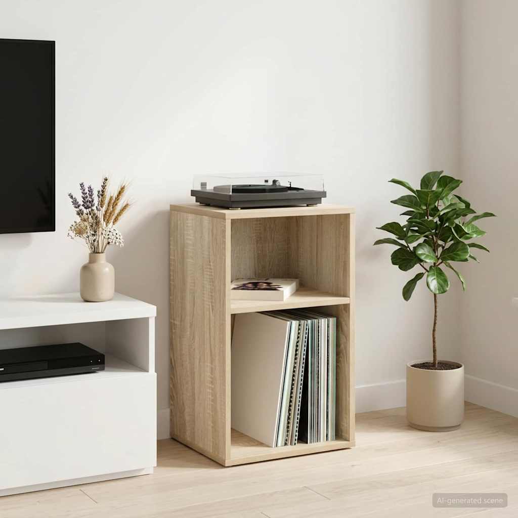 vidaXL Record Cabinet White 38 x 33 x 61 cm Engineered Wood