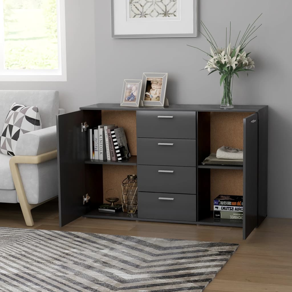 vidaXL Dressoir 120x35,5x75 cm bewerkt hout grijs