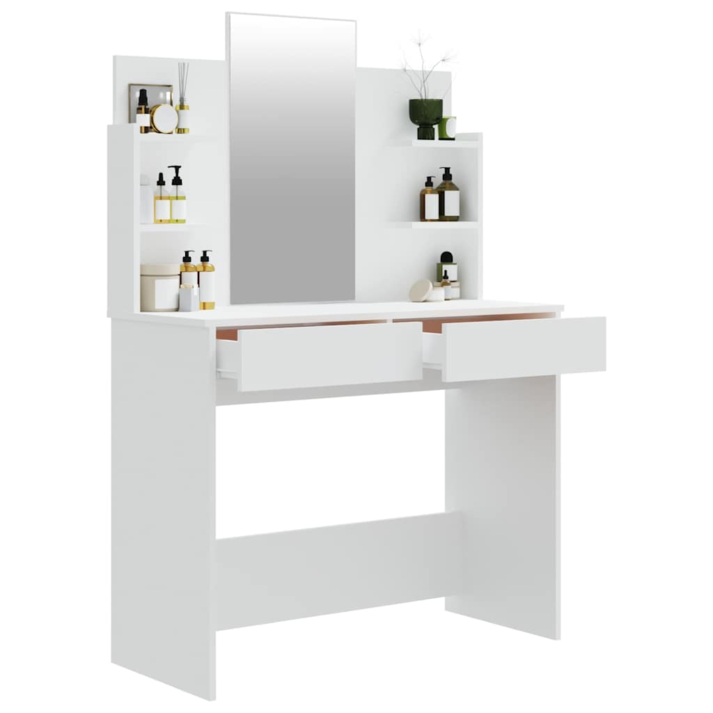 vidaXL Kaptafel met spiegel 96x40x142 cm wit