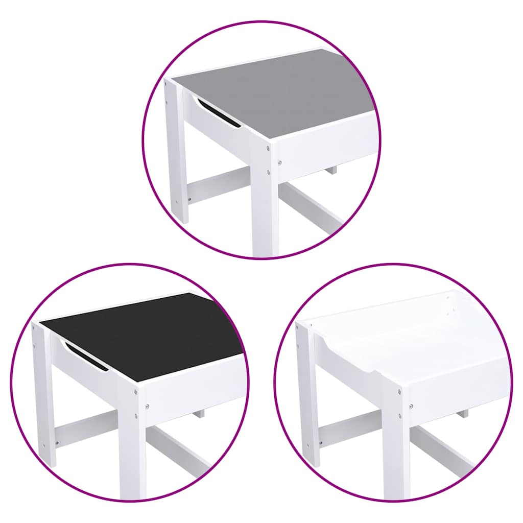 vidaXL Kindertafel met 2 stoelen MDF wit