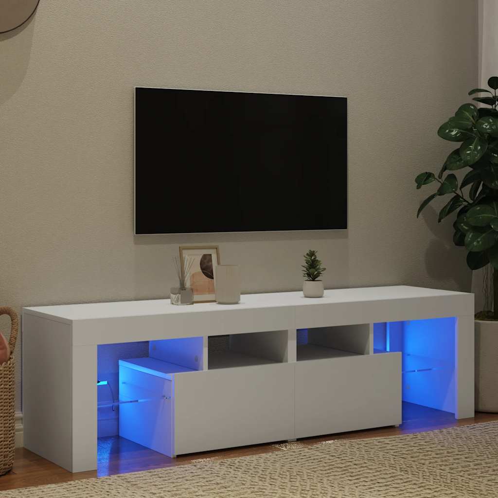 vidaXL TV Cabinet with LED Lights 140x36.5x40 cm White