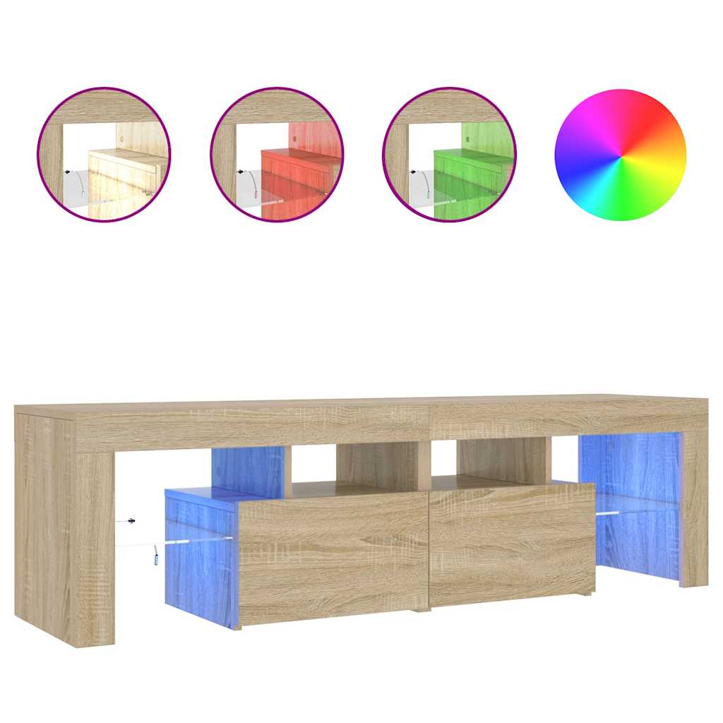 vidaXL TV Cabinet with LED Lights 140x36.5x40 cm White