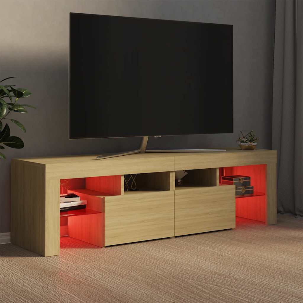vidaXL TV Cabinet with LED Lights 140x36.5x40 cm White