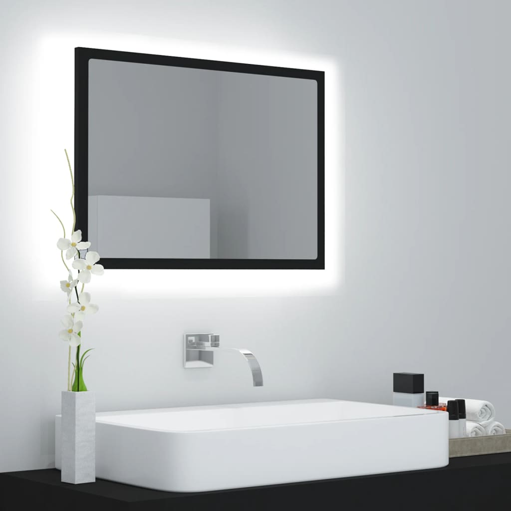 vidaXL Bathroom Mirror LED 60x8.5x37 cm acrylic white