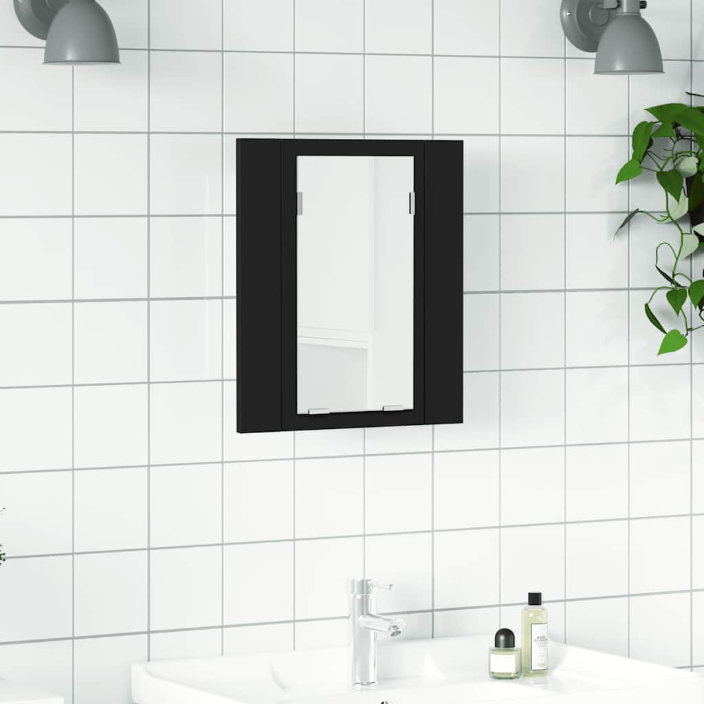 vidaXL Badkamerkast met spiegel en LED 40x12x45 cm acryl wit