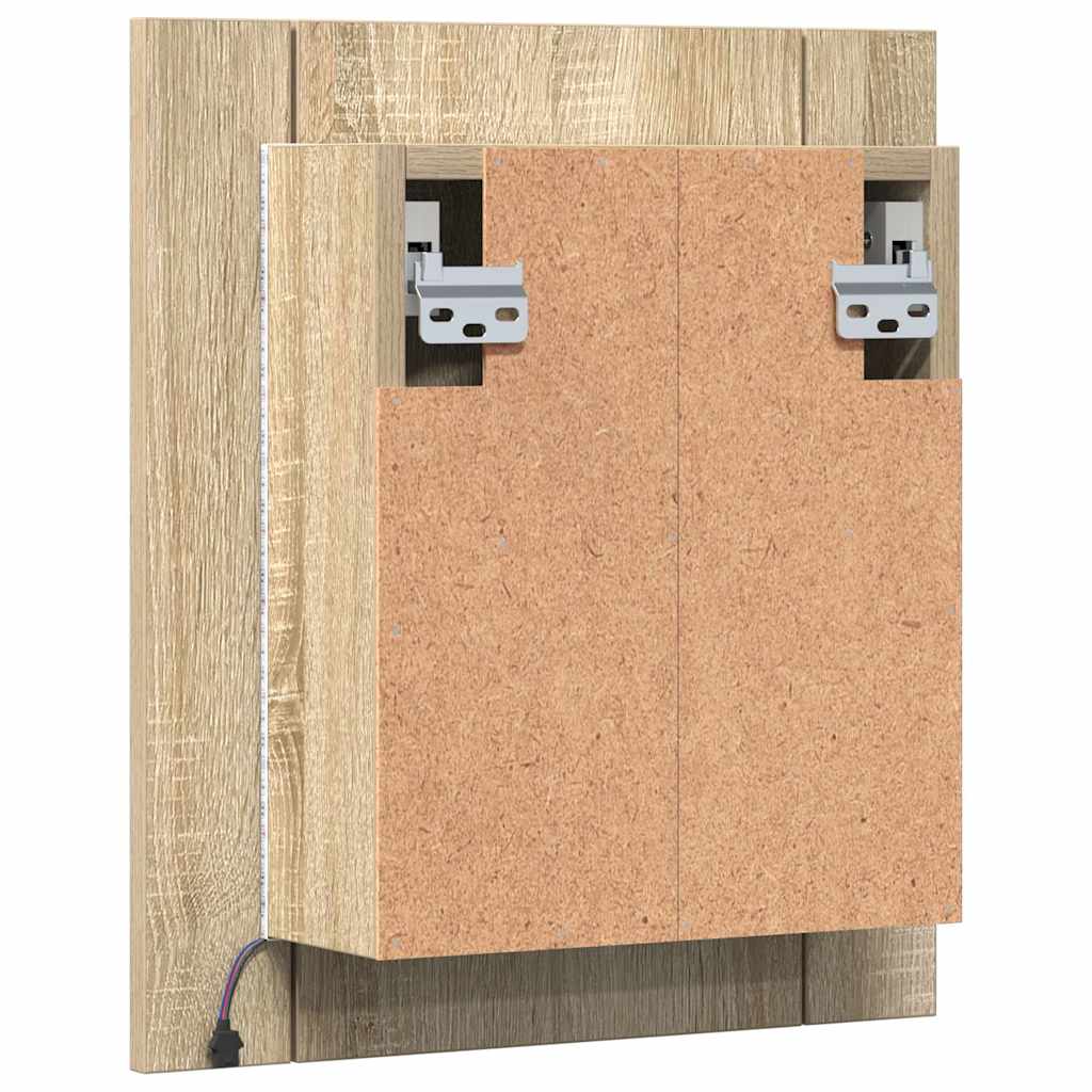 vidaXL Badkamerkast met spiegel en LED 40x12x45 cm acryl wit