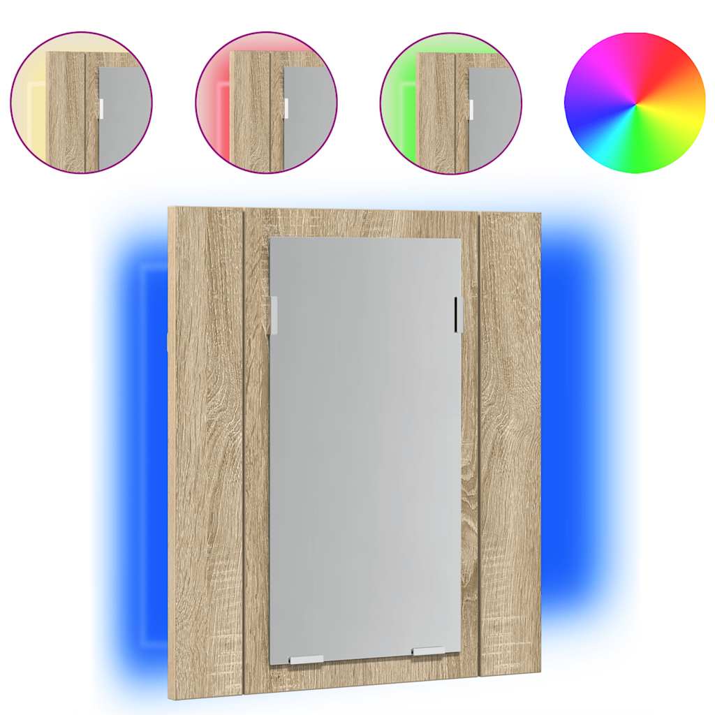 vidaXL Badkamerkast met spiegel en LED 40x12x45 cm acryl wit