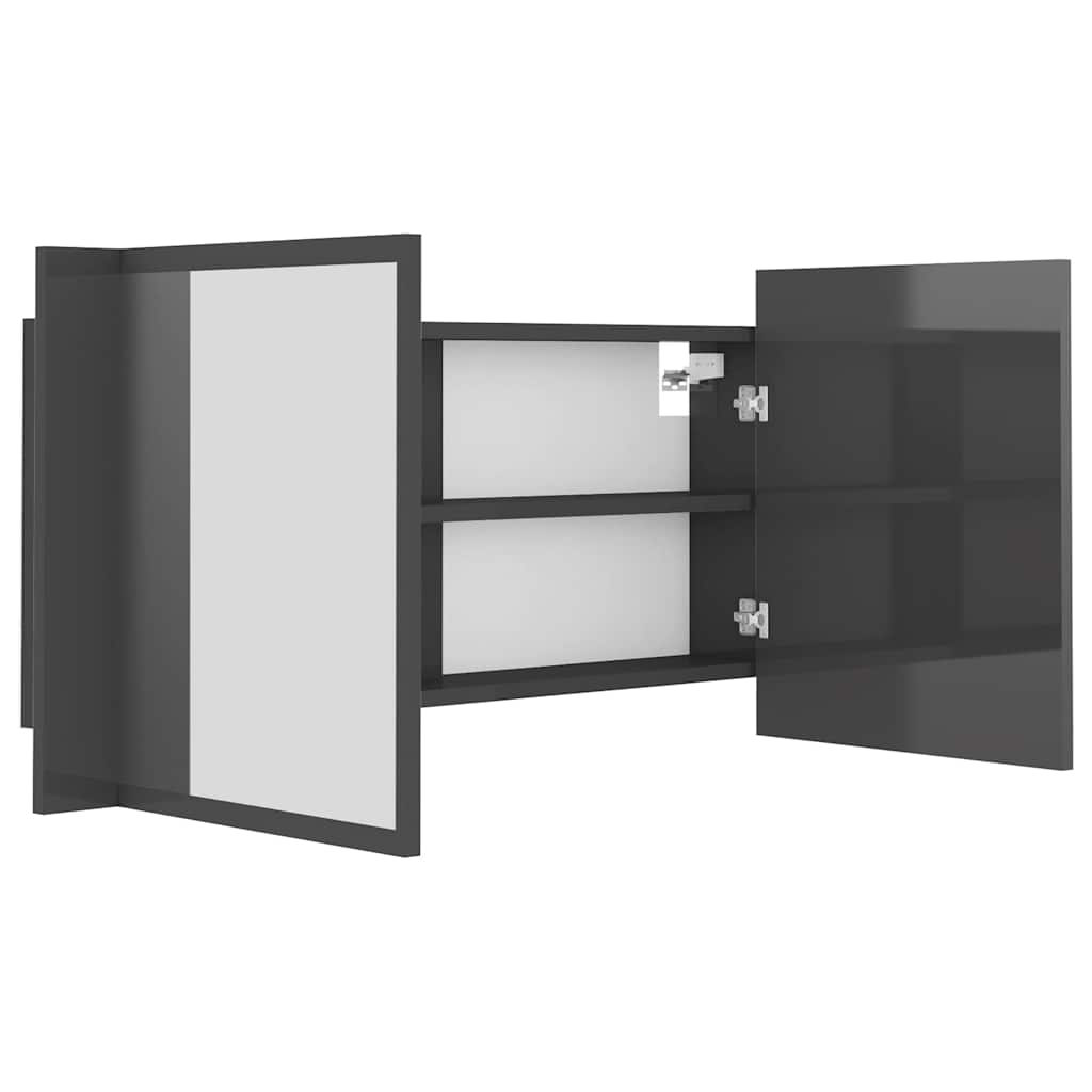 vidaXL Badkamerkast met spiegel en LED 90x12x45 cm acryl wit