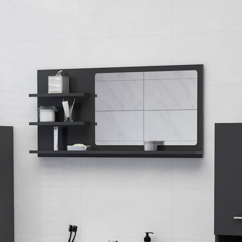 vidaXL Badkamerspiegel 90x10,5x45 cm bewerkt hout wit
