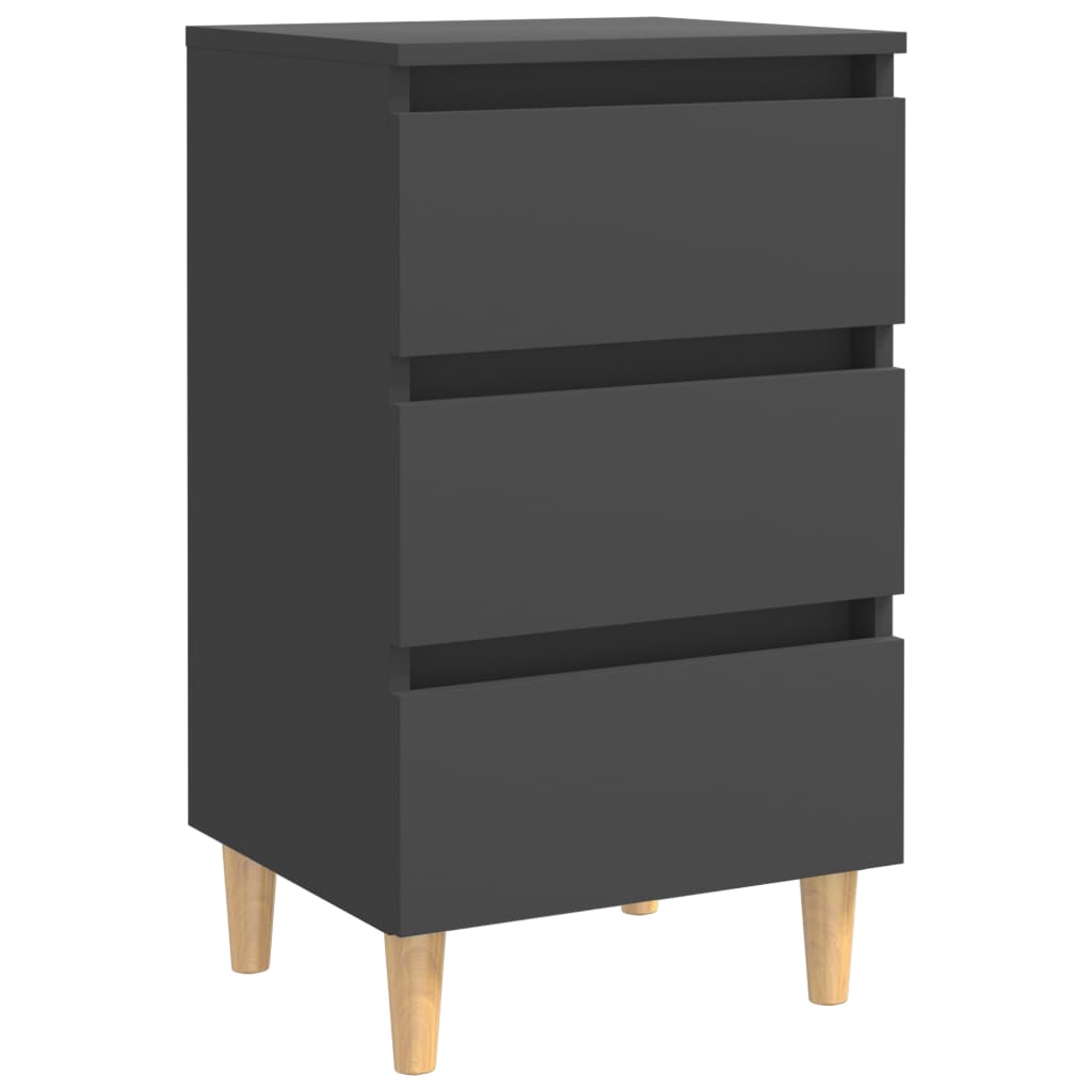 vidaXL Nightstand with Solid Wood Legs 40x35x69 cm White