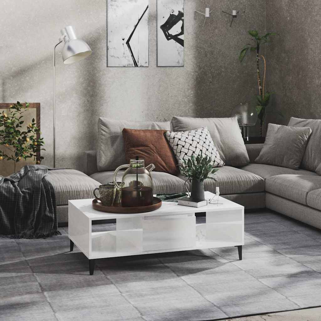 vidaXL Coffee Table 103.5x60x35 cm engineered wood white