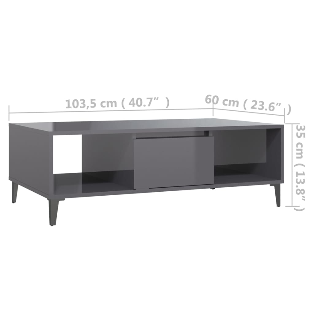 vidaXL Coffee Table 103.5x60x35 cm engineered wood white