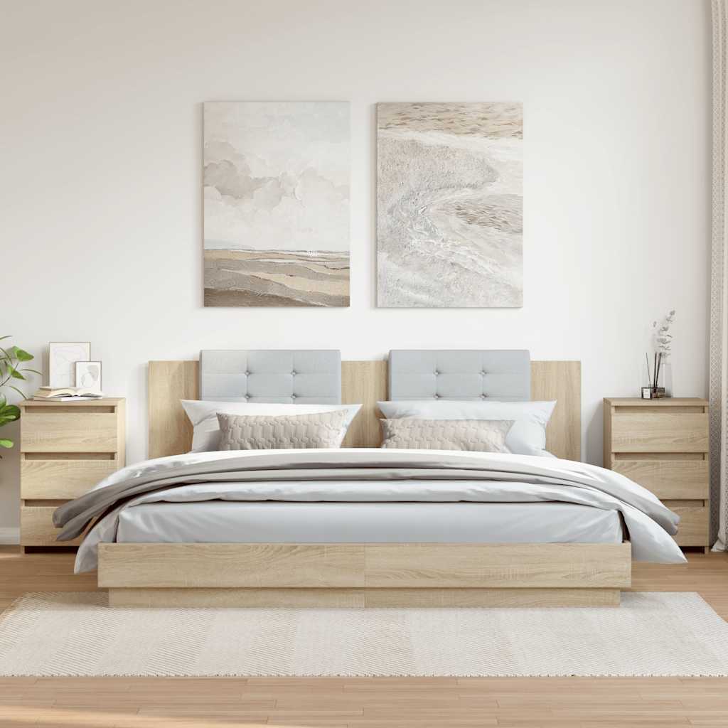 vidaXL Nachtkastje 40x35x62,5 cm bewerkt hout wit