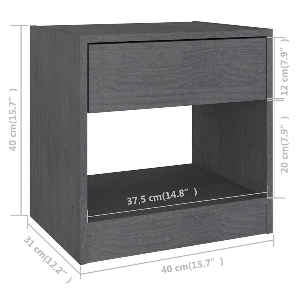 vidaXL Nachtkastje 40x31x40 cm massief grenenhout