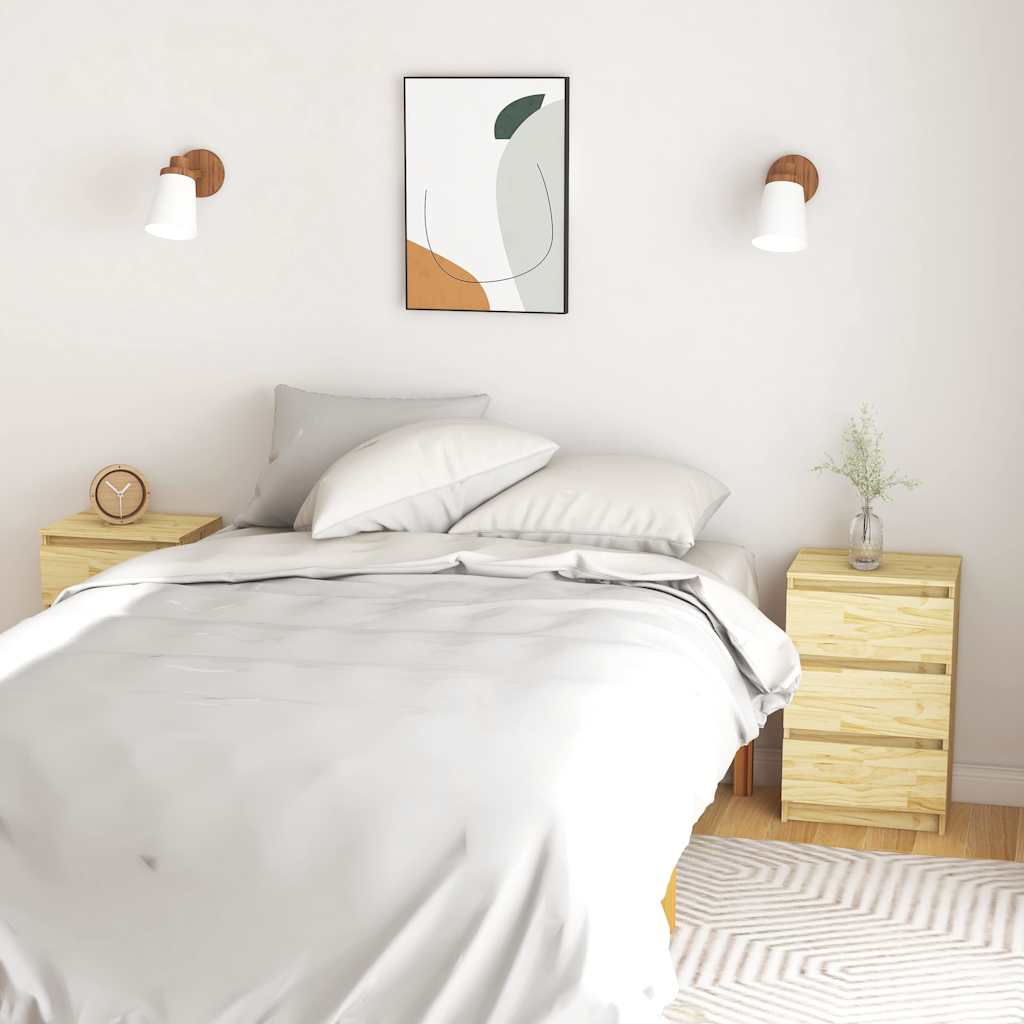 vidaXL Nachtkastje 40x29,5x64 cm massief grenenhout