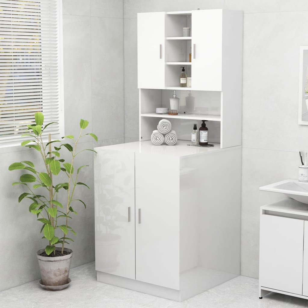 vidaXL Wasmachinekast 70,5x25,5x90 cm wit
