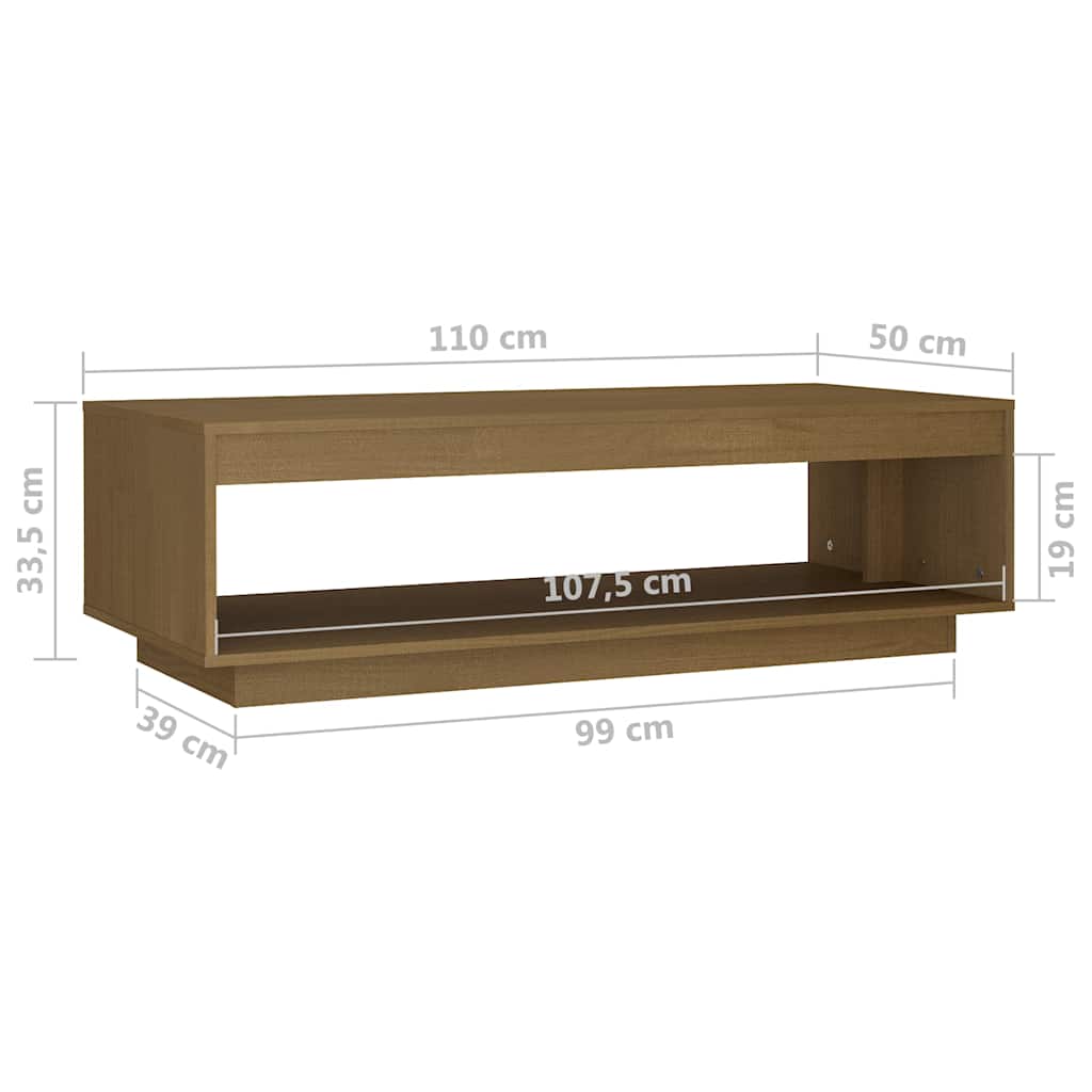 vidaXL Salontafel 110x50x33,5 cm massief grenenhout