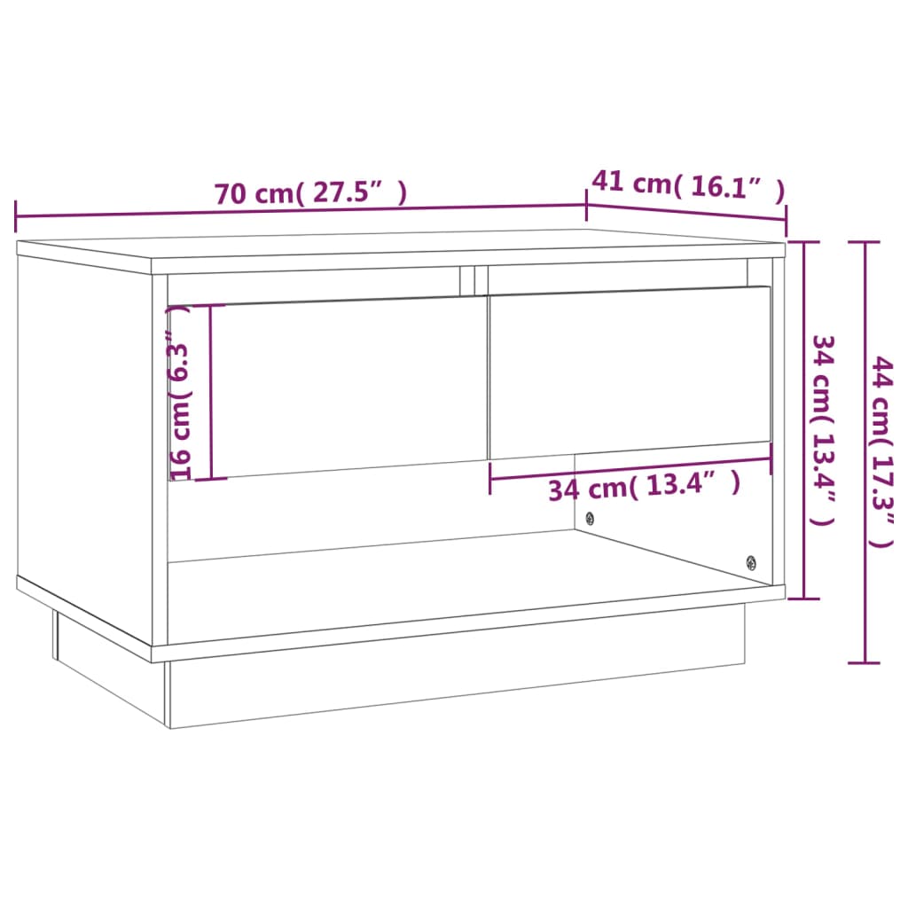 vidaXL Tv-meubel 40x41x44 cm bewerkt hout wit