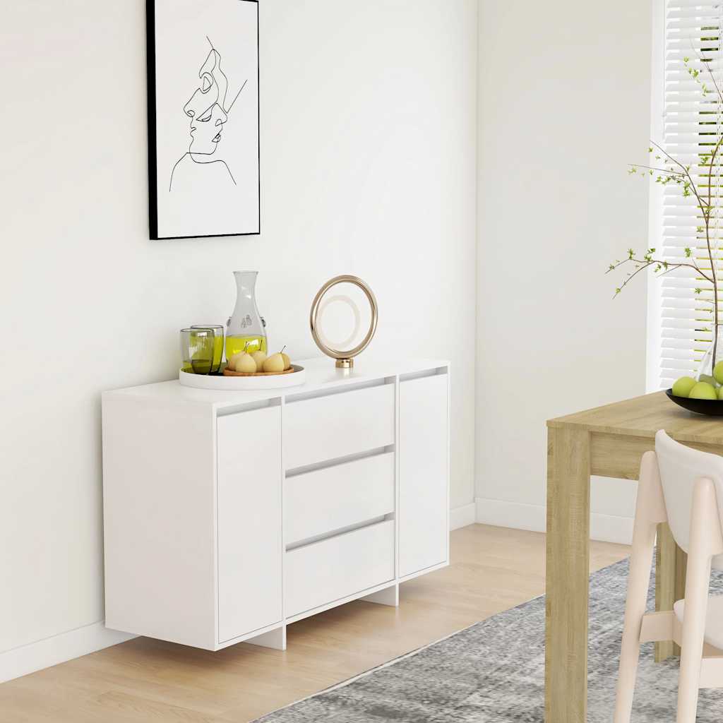 vidaXL Dressoir met 3 lades 120x41x75 cm bewerkt hout wit