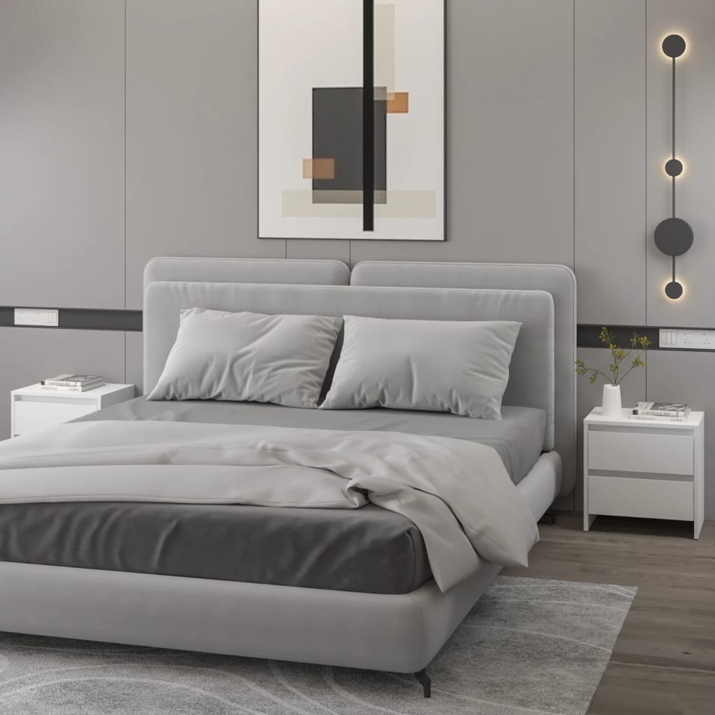 vidaXL Nachtkastje 45x34,5x44,5 cm bewerkt hout wit