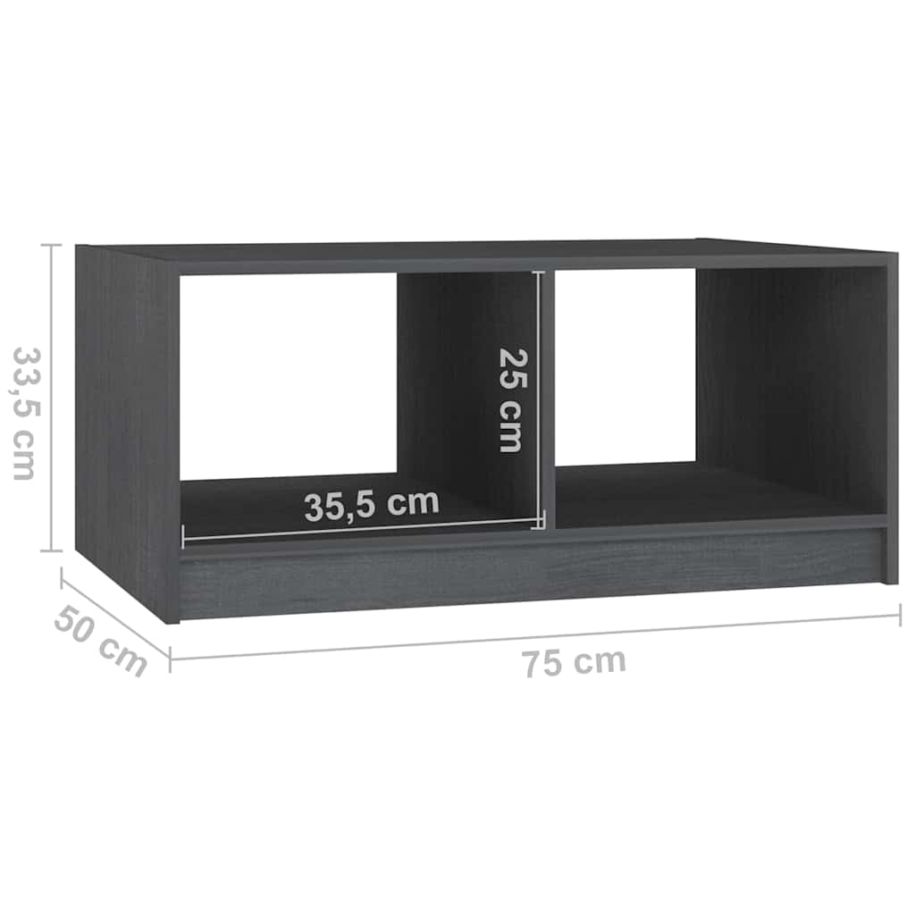 809906 vidaXL Salontafel 75x50x33,5 cm Massief Hout Grenen
