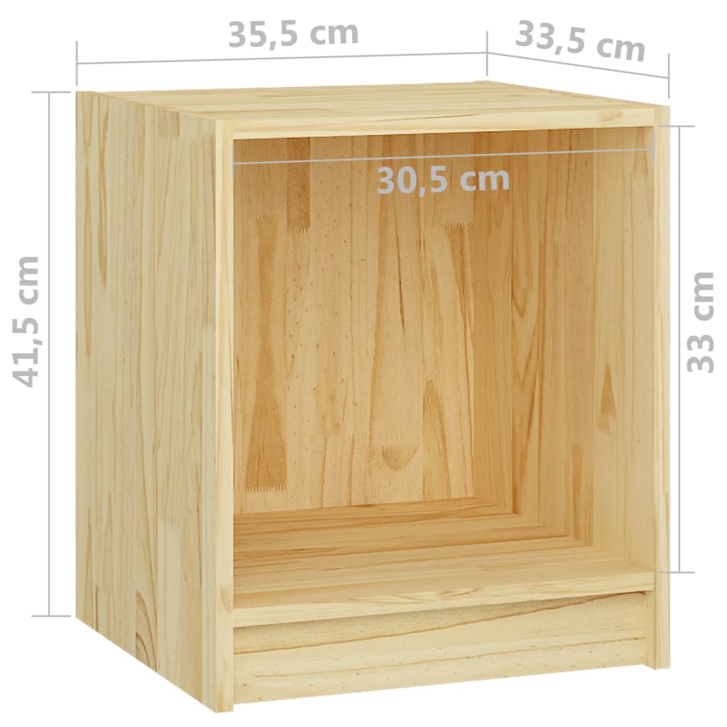vidaXL Bedside Cabinet 35.5x33.5x41.5 cm Solid Pine Wood