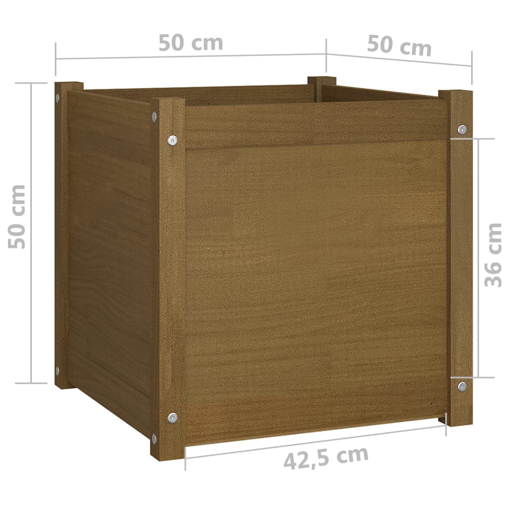 vidaXL Planters 2 pcs 50x50x50 cm solid pine wood