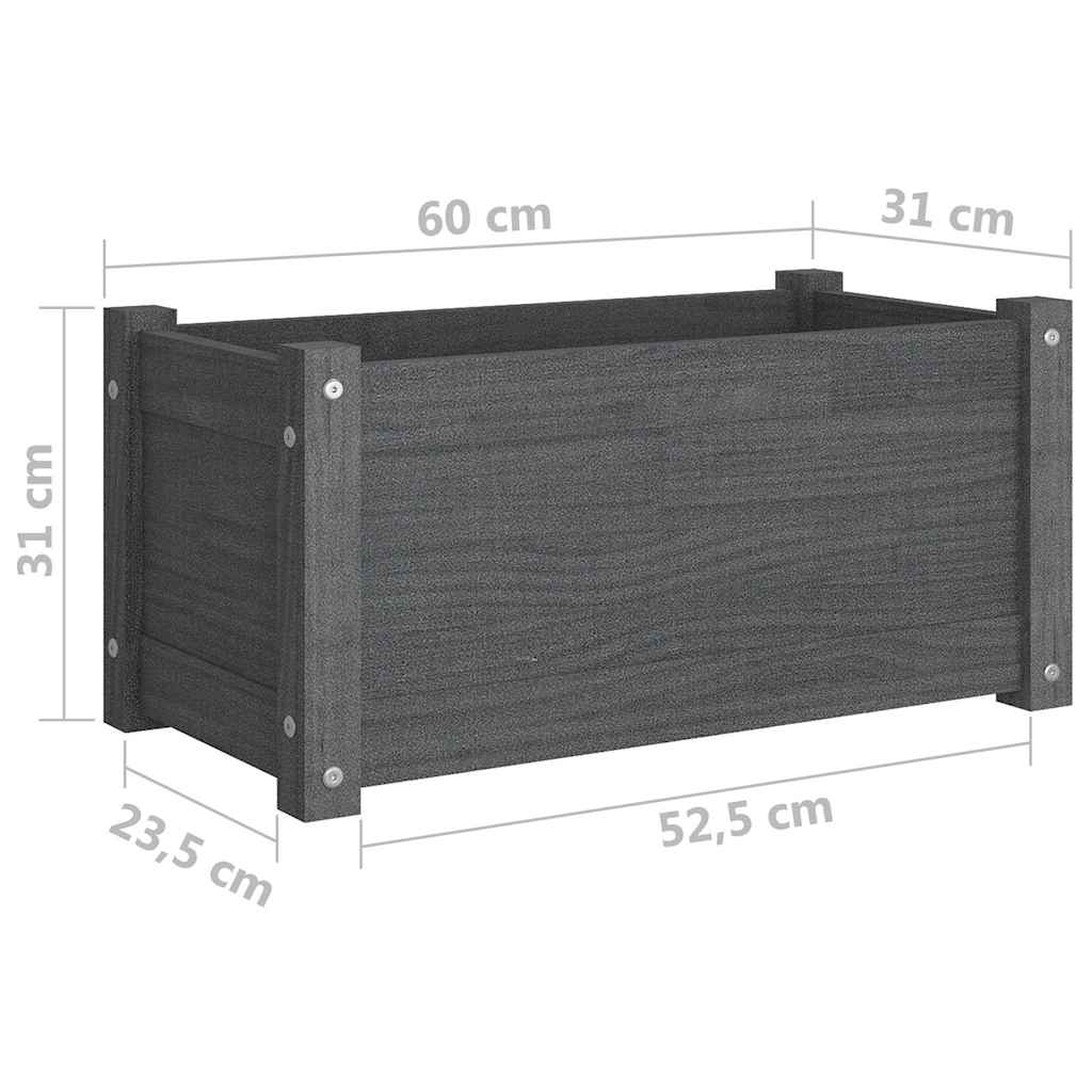 vidaXL Plantenbak 60x31x31 cm massief grenenhout