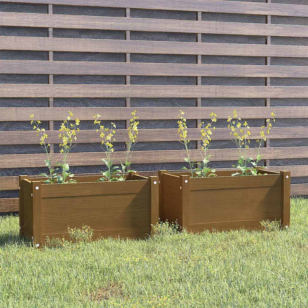 vidaXL Plantenbak 60x31x31 cm massief grenenhout