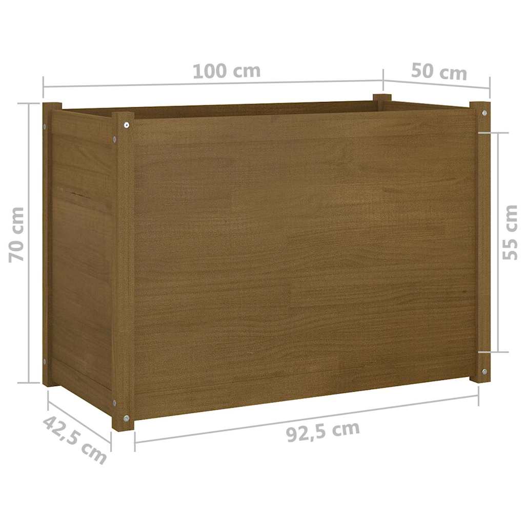vidaXL Planter 100x50x70 cm Solid Pinewood Honey Brown