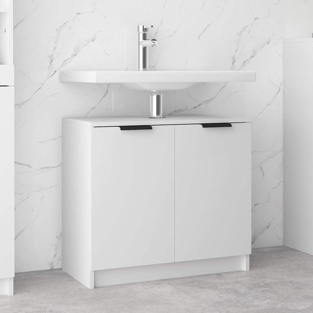 vidaXL Bathroom Cabinet 64.5x33.5x59 cm Engineered Wood White